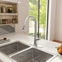 CASAINC Single-Handle Pull-Out Kitchen Faucet in Brushed Nickel/Matte Black/Matte White/Brushed Gold