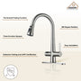 CASAINC Single-Handle Pull-Out Sprayer Kitchen Faucet with Digital Display