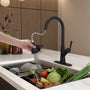 CASAINC Single-Handle Kitchen Faucet with Pull-Out Sprayer in Brushed Nickel/Matte Black/Matte White/Brushed Gold