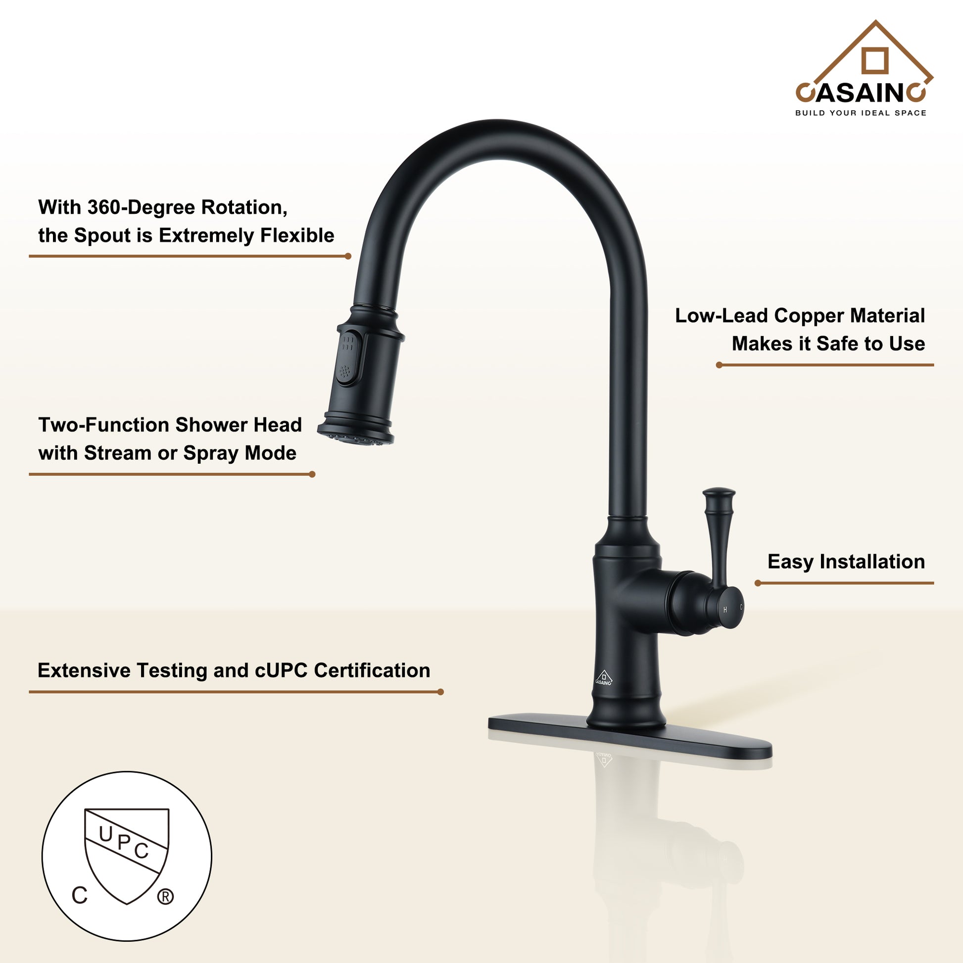 Single-Handle Kitchen Faucet with  Pull-Out Sprayer