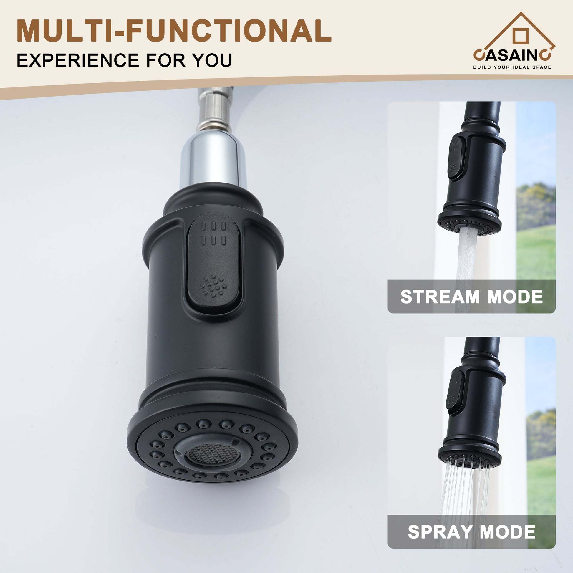 Single-Handle Kitchen Faucet with  Pull-Out Sprayer