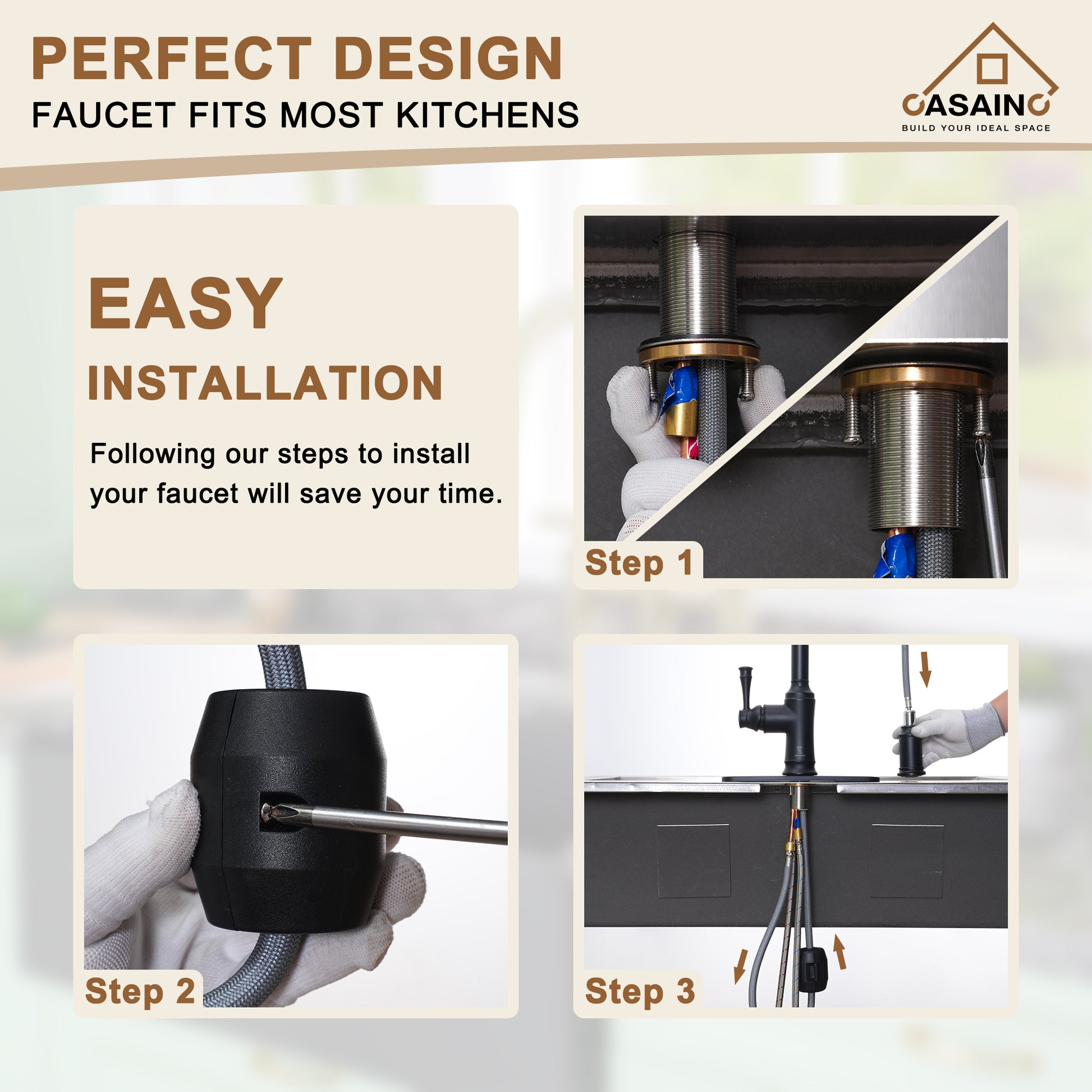 Single-Handle Kitchen Faucet with  Pull-Out Sprayer