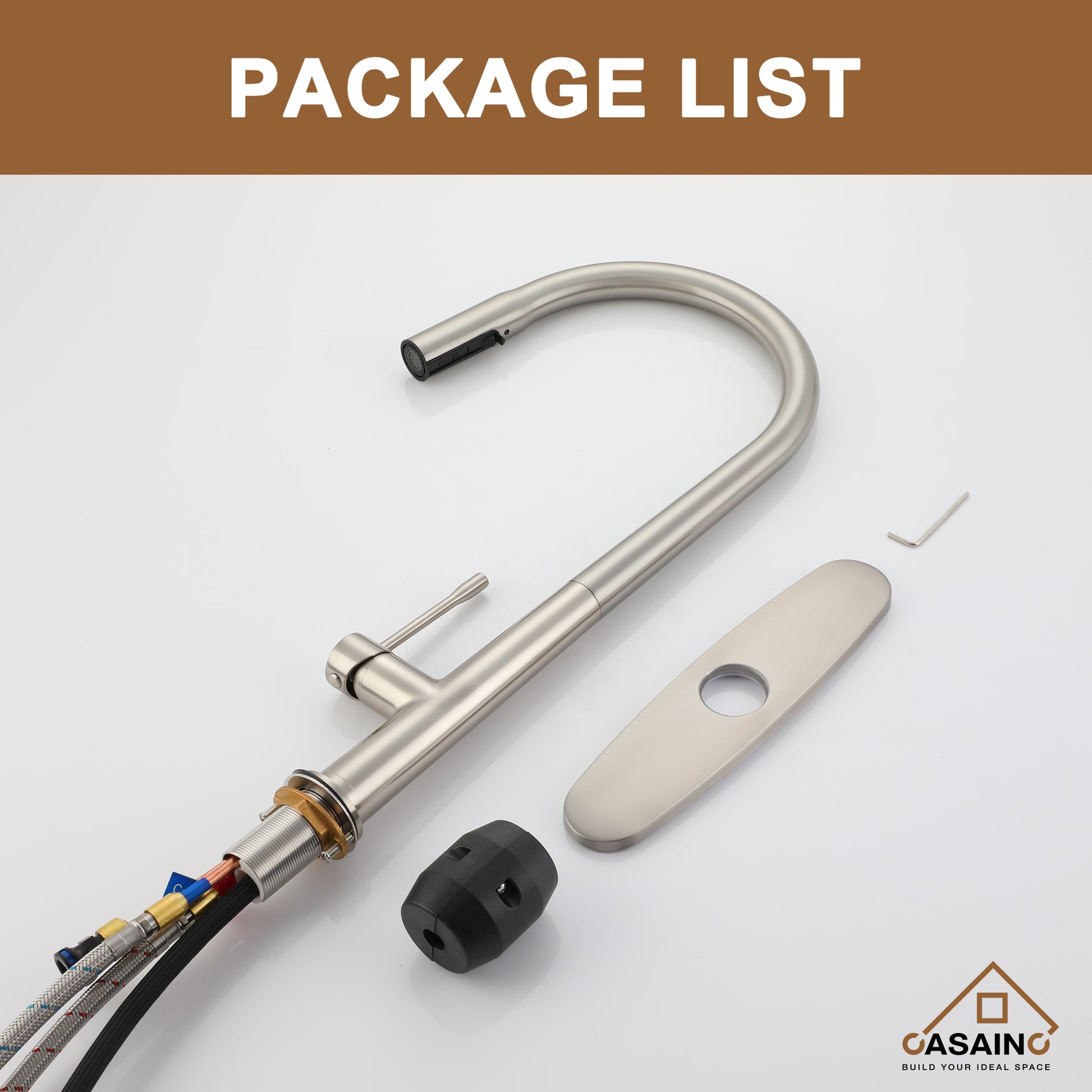 CASAINC Single-Handle Kitchen Faucet with  Pull-Out Sprayer