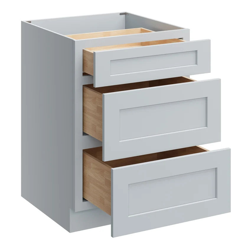 Dove Grey RTA Kitchen Cabinets - L-Shaped Cabinet Set (13' × 7' Layout)
