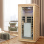 One Person Far Infrared Sauna Hemlock Indoor Sauna Room with Bluetooth & LED Lighting