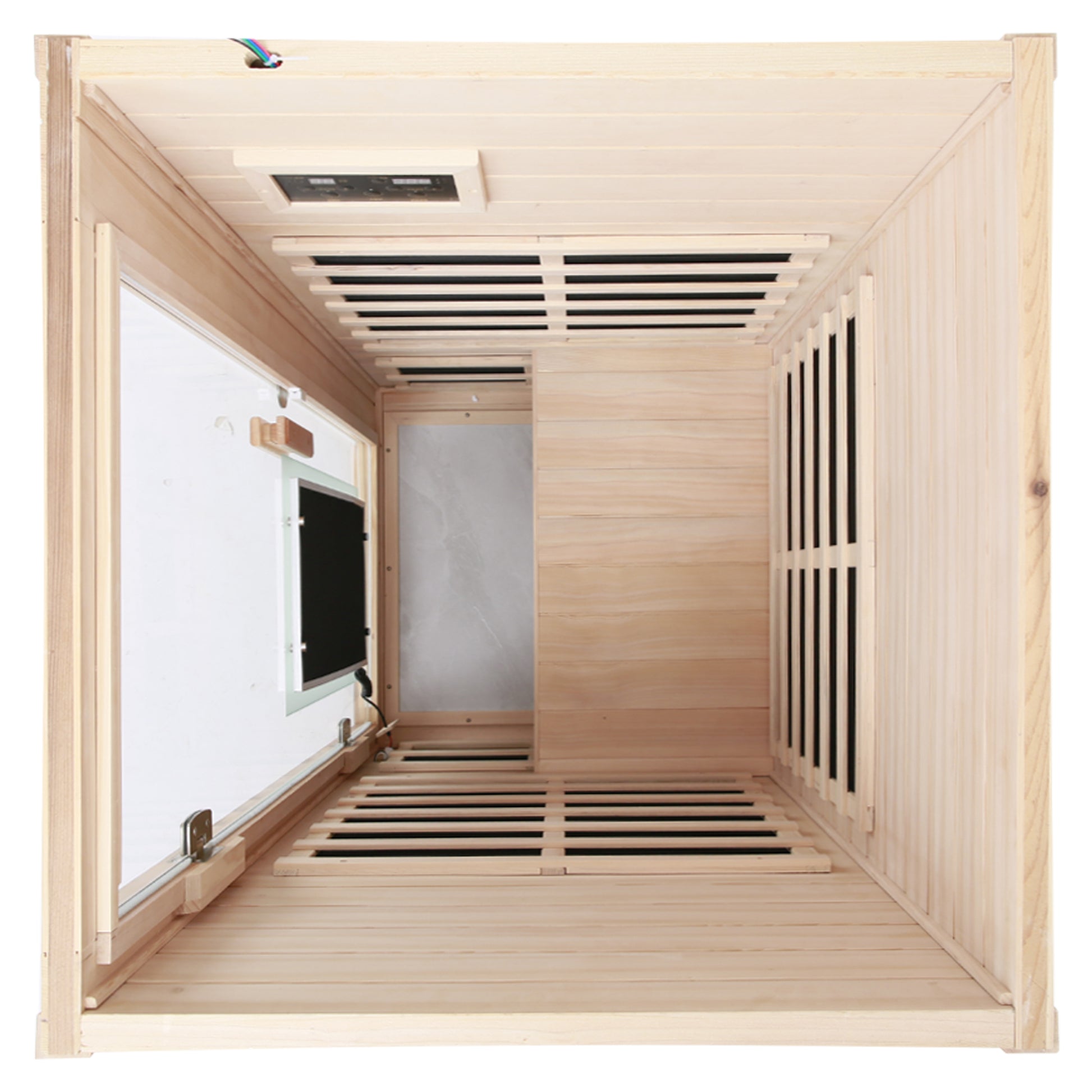 One Person Far Infrared Sauna Hemlock Indoor Sauna Room with Bluetooth & LED Lighting