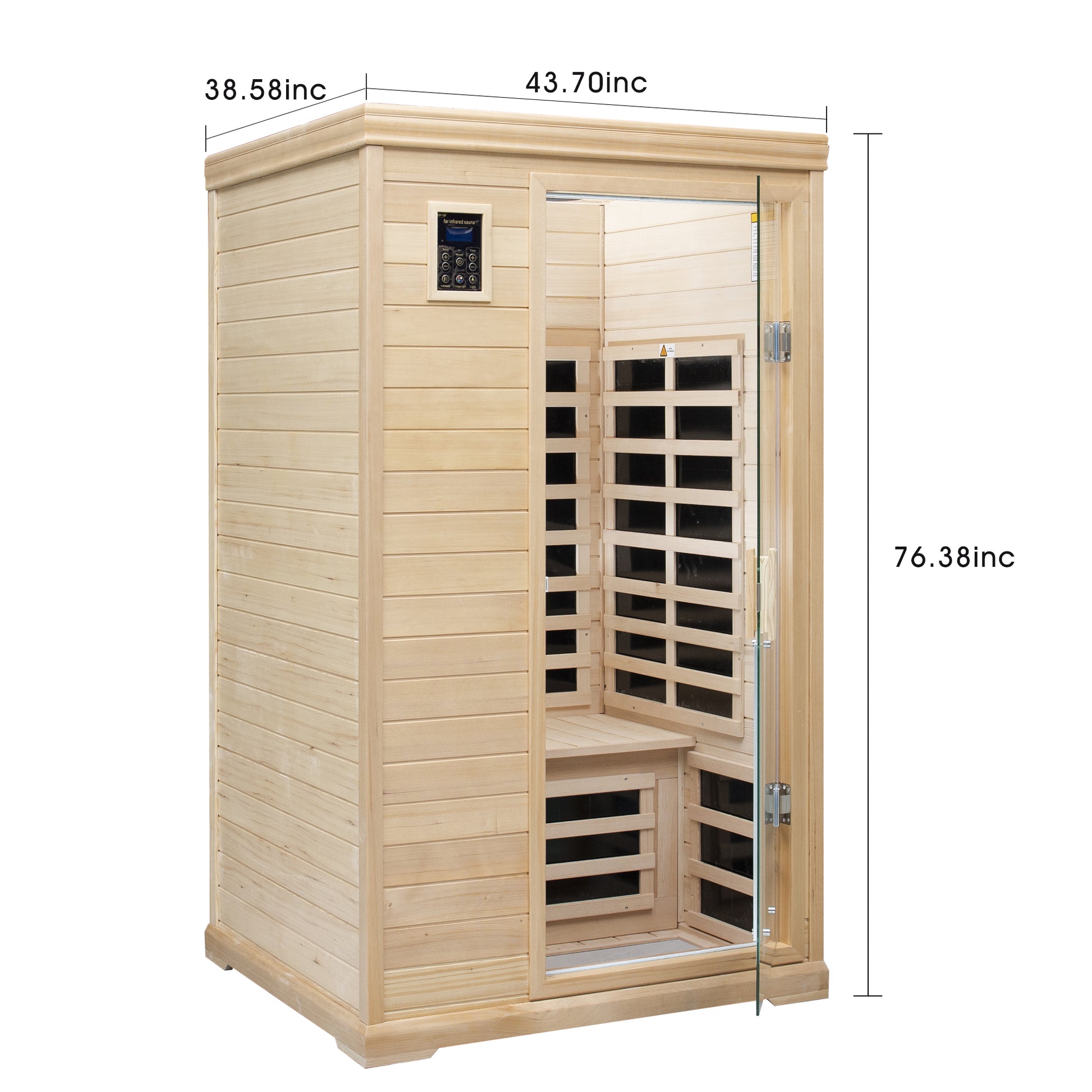 Two Person Far Infrared Hemlock Indoor Sauna Room with Bluetooth & LED Lighting