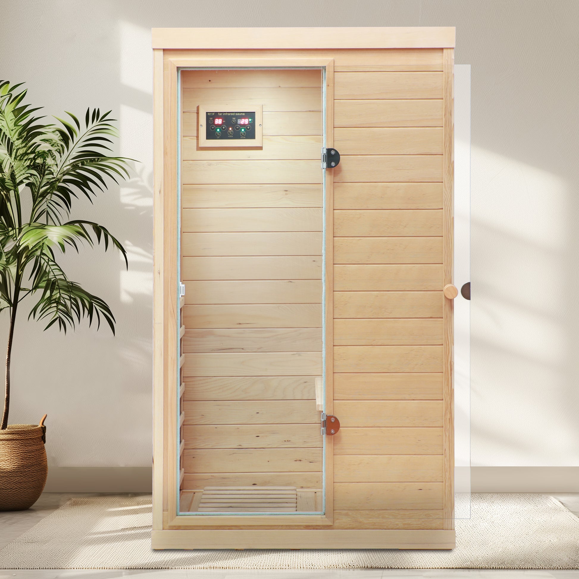Mini 1-Person Far Infrared Indoor Sauna with Bluetooth Audio & Touch Control