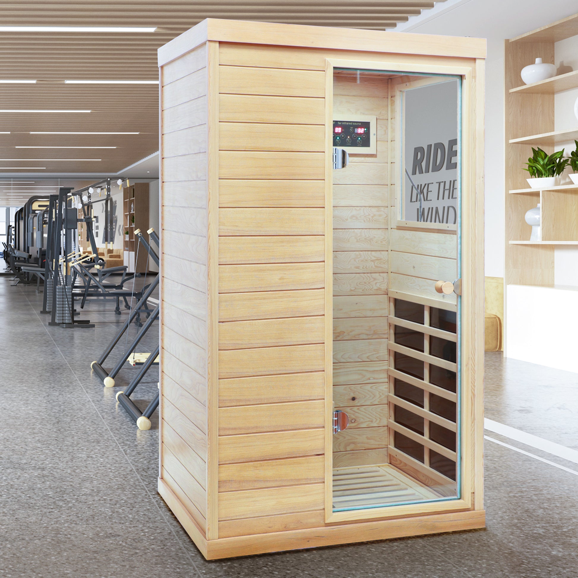 Mini 1-Person Far Infrared Indoor Sauna with Bluetooth Audio & Touch Control