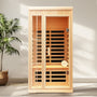1-Person Hemlock Far Infrared Sauna with LED Lights, Bluetooth, and APP Control