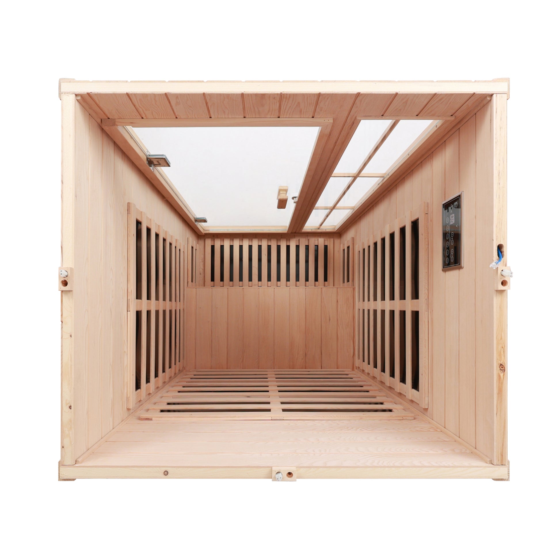 1-Person Hemlock Far Infrared Sauna with LED Lights, Bluetooth, and APP Control