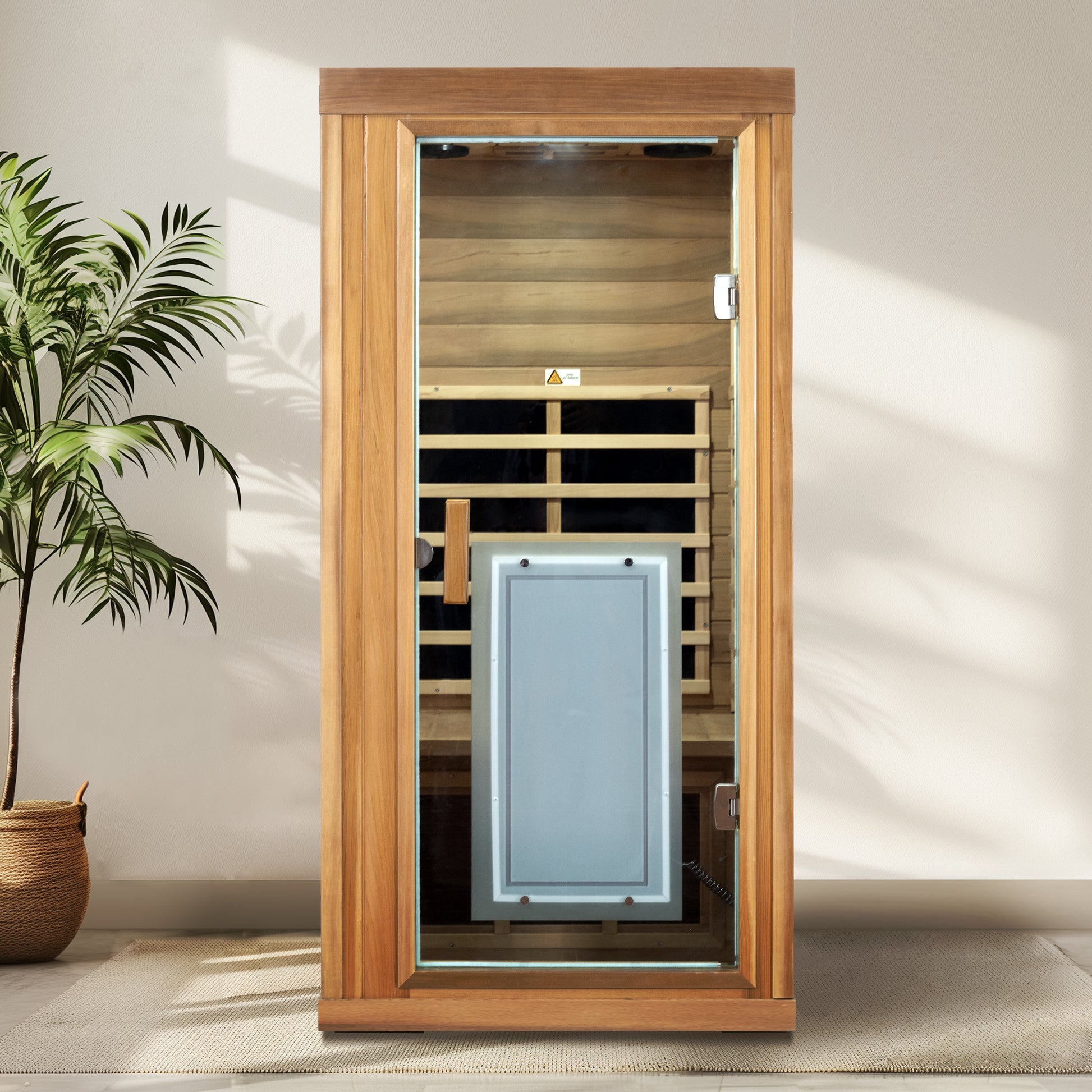 One-Person Far Infrared Red Cedar Indoor Sauna with 8 Heating Panels
