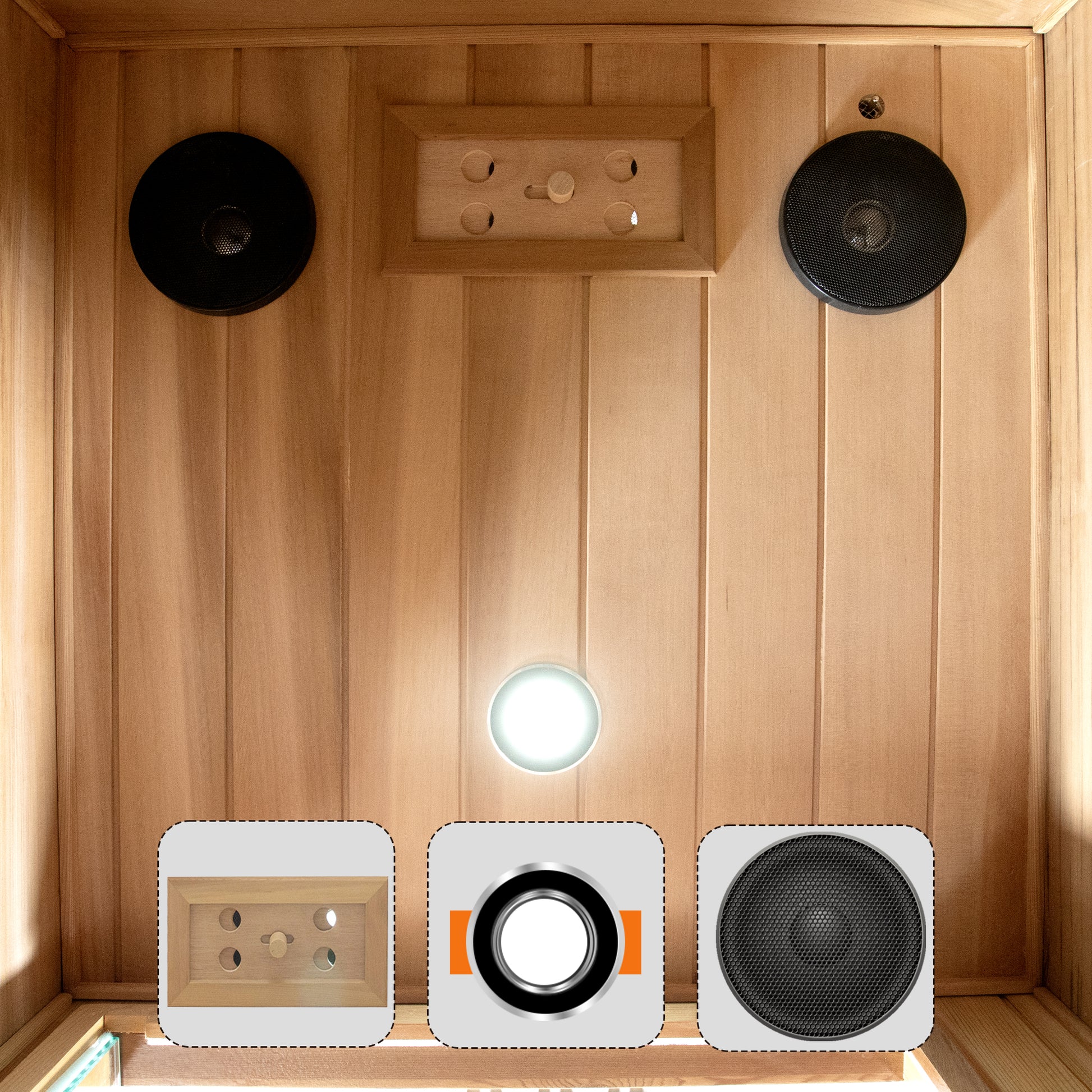 One-Person Far Infrared Red Cedar Indoor Sauna with 8 Heating Panels