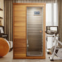 Mini 1-Person Far Infrared Red Cedar Sauna with LCD Control & Bluetooth