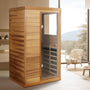 Mini 1-Person Far Infrared Red Cedar Sauna with LCD Control & Bluetooth