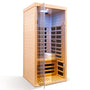 Low EMF 1-Person Far Infrared Hemlock Sauna with Double Glass Doors