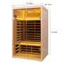 Low EMF 2-Person Far Infrared Hemlock Sauna Room with Double Glass Doors