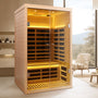 Low EMF 2-Person Far Infrared Hemlock Sauna Room with Double Glass Doors