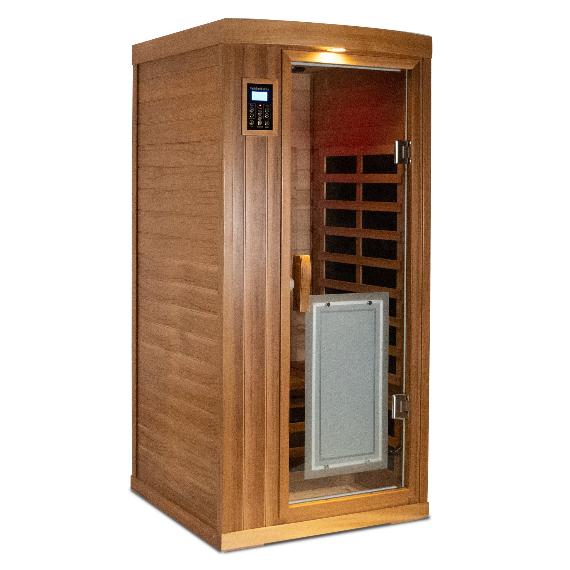 1-Person Low EMF Luxury Sauna Room Far Infrared Sauna in Red Cedar
