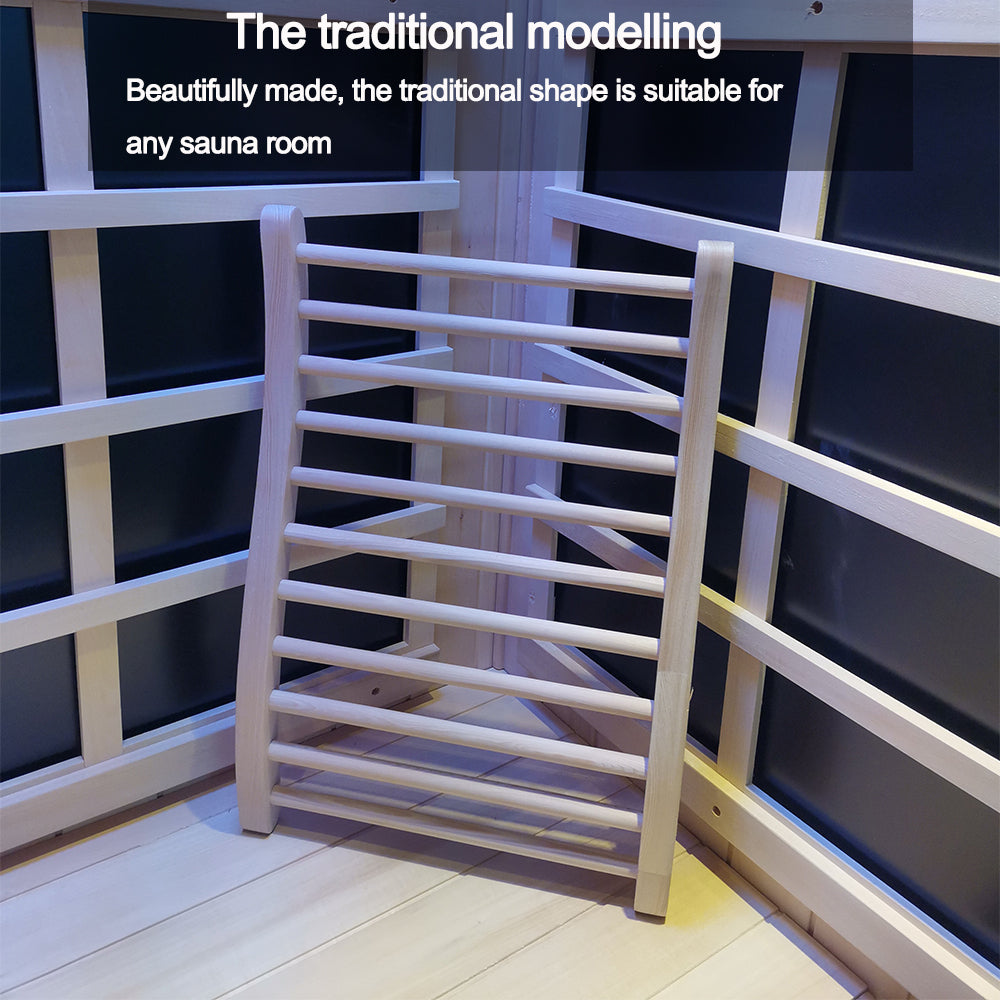 Hemlock Sauna Backrest Ergonomic Wooden Lumbar Support with Slatted Design