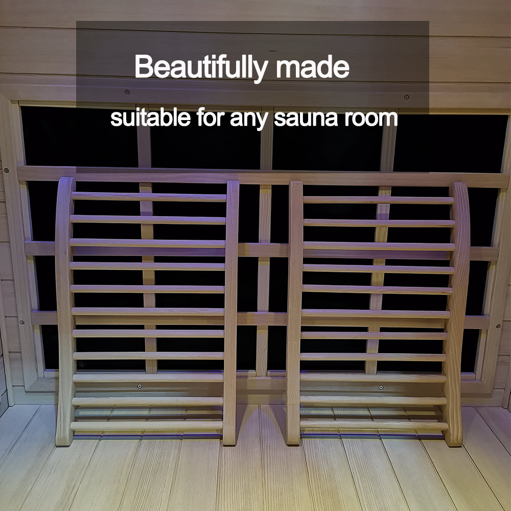 Hemlock Sauna Backrest Ergonomic Wooden Lumbar Support with Slatted Design