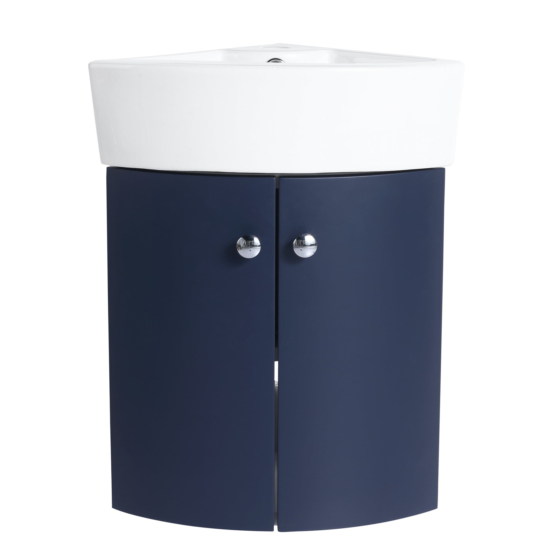 12.8-inch Wall-Mounted Corner Bathroom Vanity with Ceramic Sink