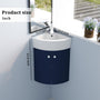 12.8-inch Wall-Mounted Corner Bathroom Vanity with Ceramic Sink