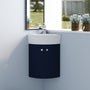 12.8" Wall-Mounted Corner Bathroom Vanity with Ceramic Sink