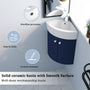 12.8-inch Wall-Mounted Corner Bathroom Vanity with Ceramic Sink
