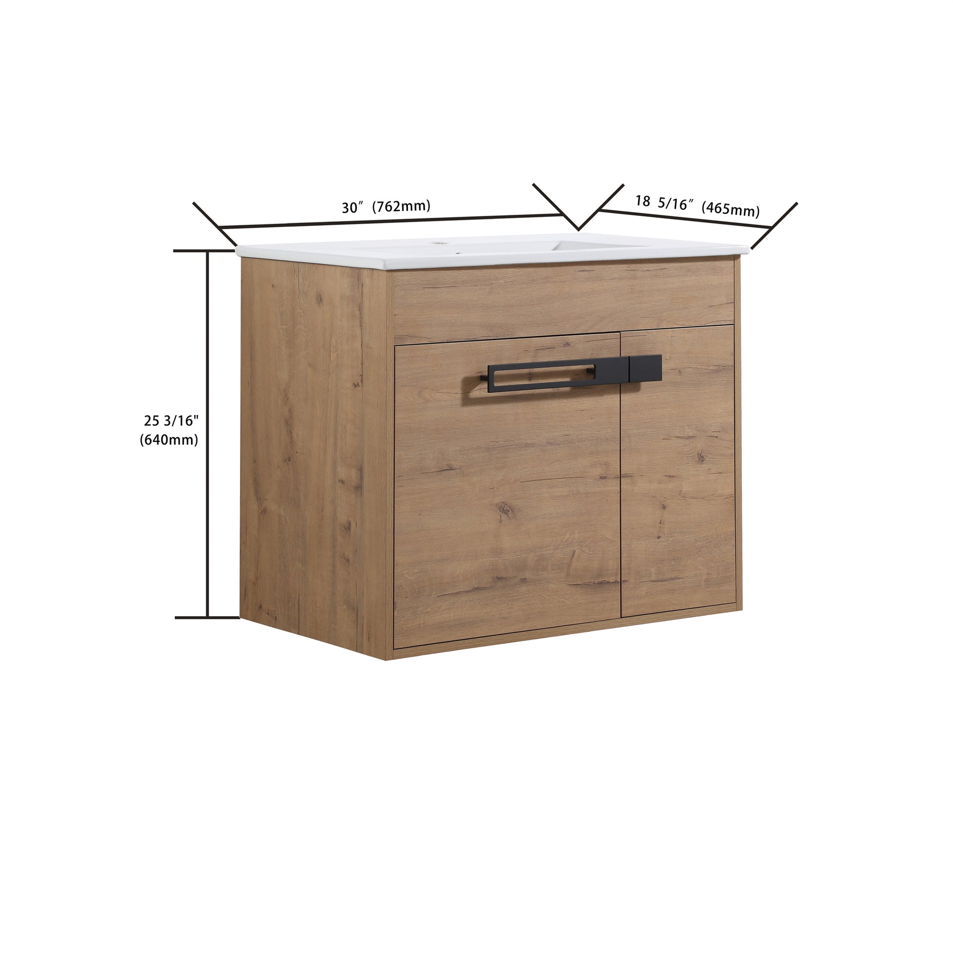 24"/30"/36" Freestanding Plywood Bathroom Vanity with Ceramic Sink