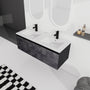24/48 Inch Stylish Floating Wall-Mounted Bathroom Vanity with Ceramic Sink