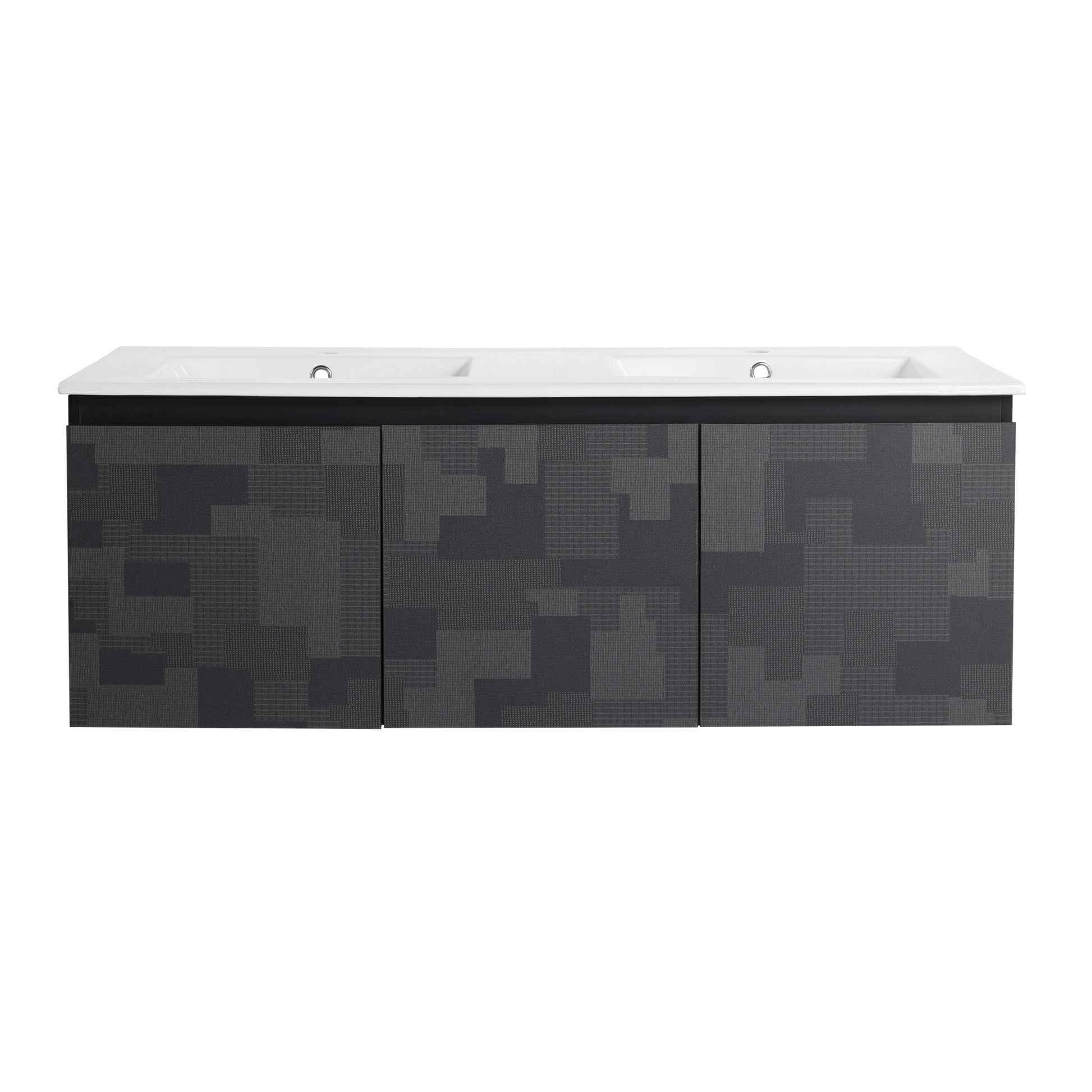 24/48 Inch Stylish Floating Wall-Mounted Bathroom Vanity with Ceramic Sink