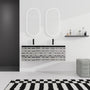 24/48 Inch Stylish Floating Wall-Mounted Bathroom Vanity with Ceramic Sink