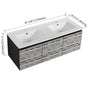 24/48 Inch Stylish Floating Wall-Mounted Bathroom Vanity with Ceramic Sink