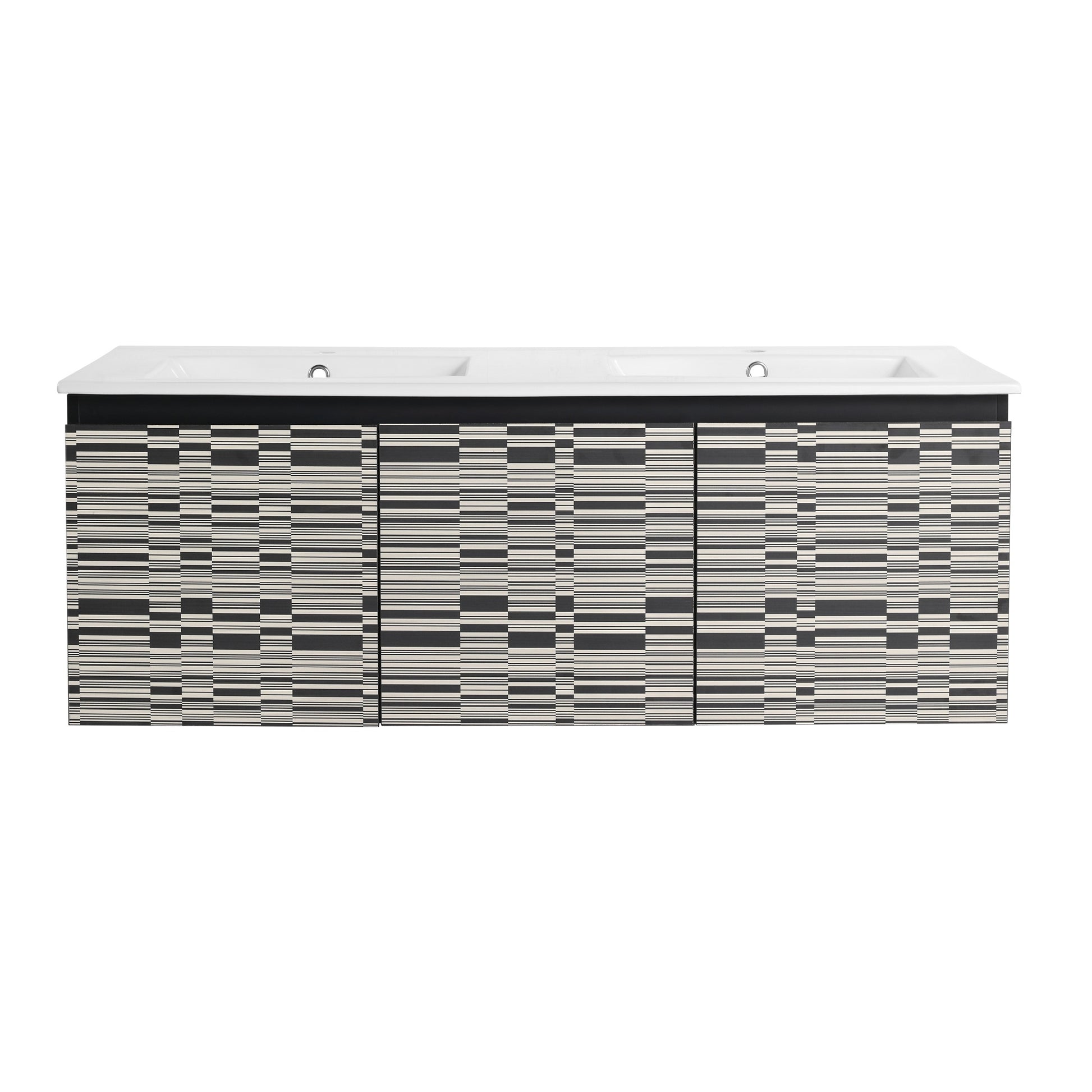 24/48 Inch Stylish Floating Wall-Mounted Bathroom Vanity with Ceramic Sink