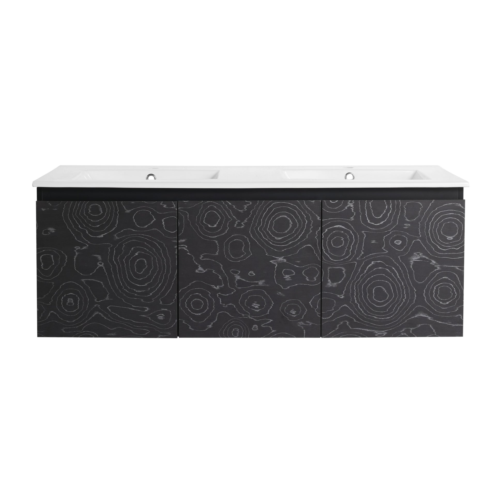 24/48 Inch Stylish Floating Wall-Mounted Bathroom Vanity with Ceramic Sink