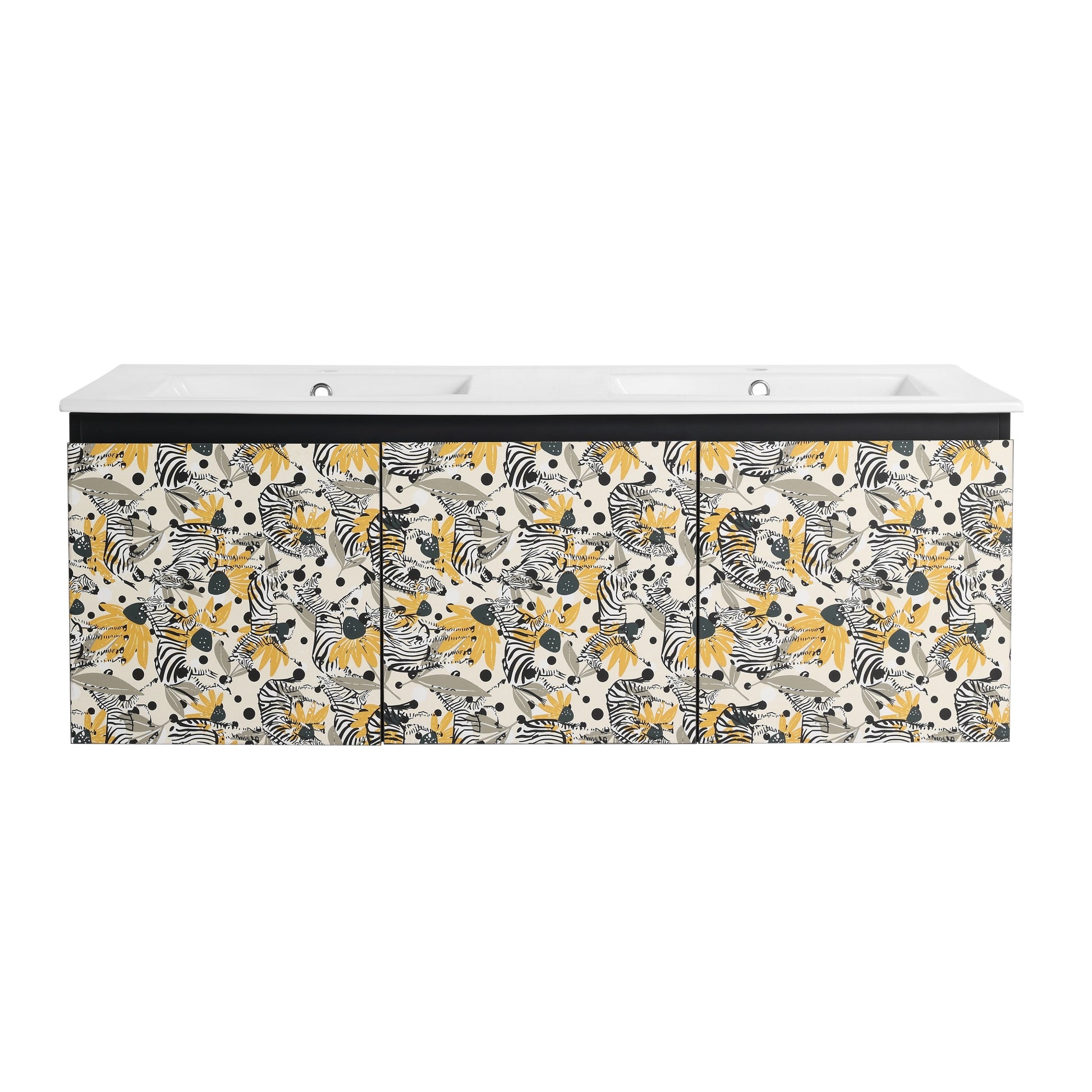 24/48 Inch Stylish Floating Wall-Mounted Bathroom Vanity with Ceramic Sink