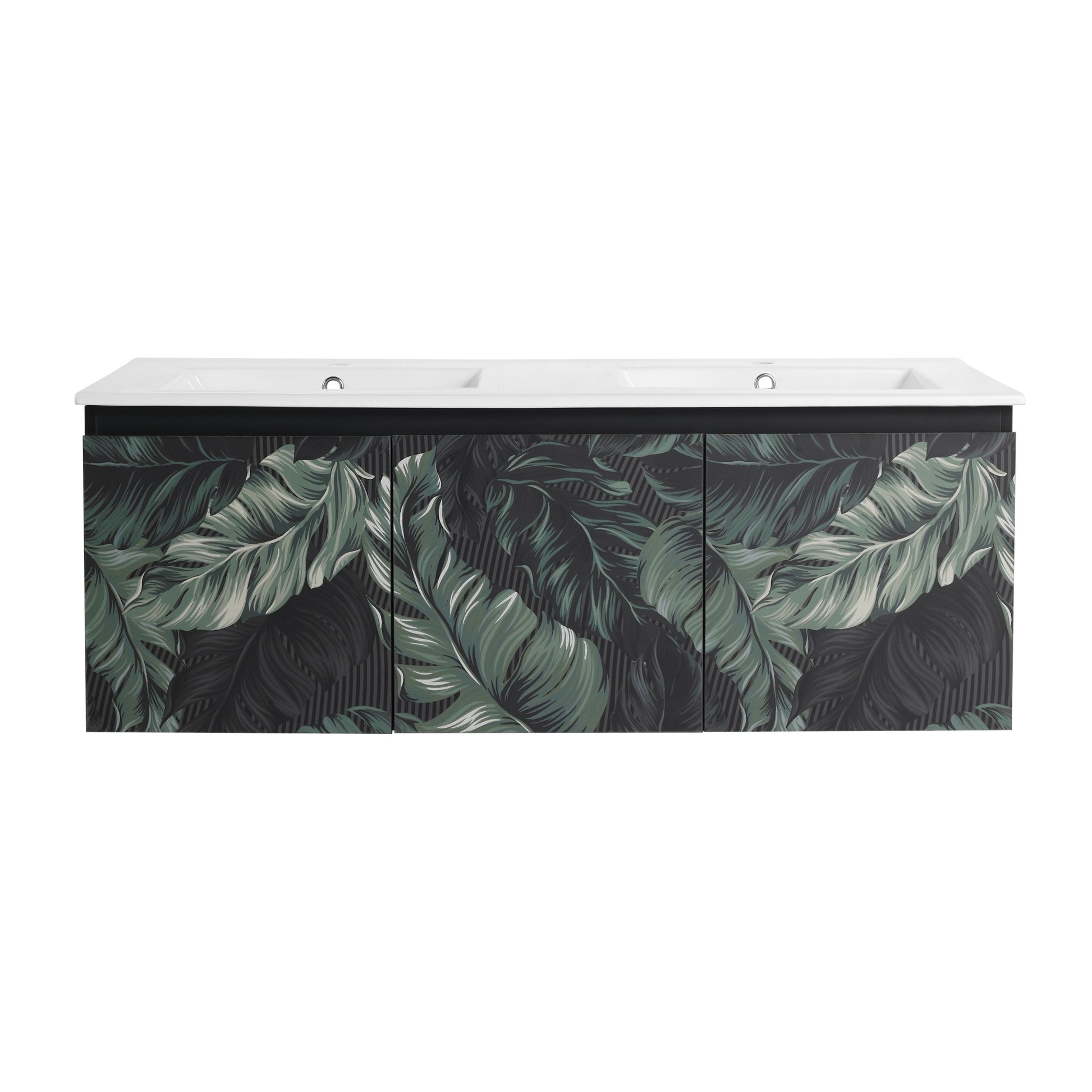 24/48 Inch Stylish Floating Wall-Mounted Bathroom Vanity with Ceramic Sink
