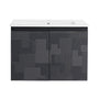24/48 Inch Stylish Floating Wall-Mounted Bathroom Vanity with Ceramic Sink