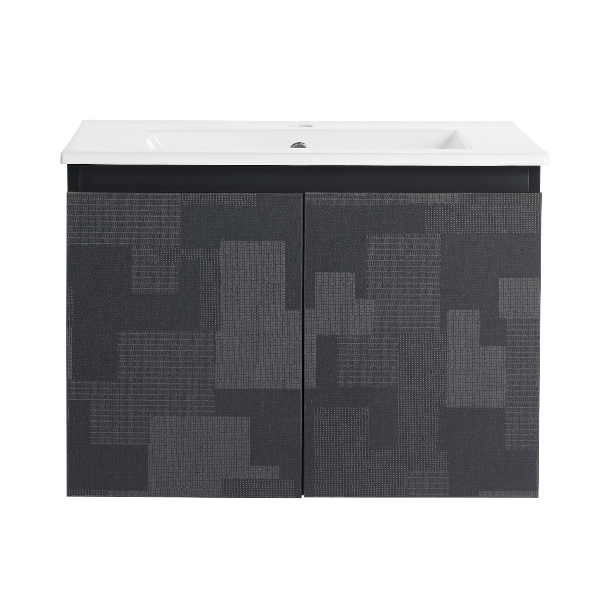 24/48 Inch Stylish Floating Wall-Mounted Bathroom Vanity with Ceramic Sink