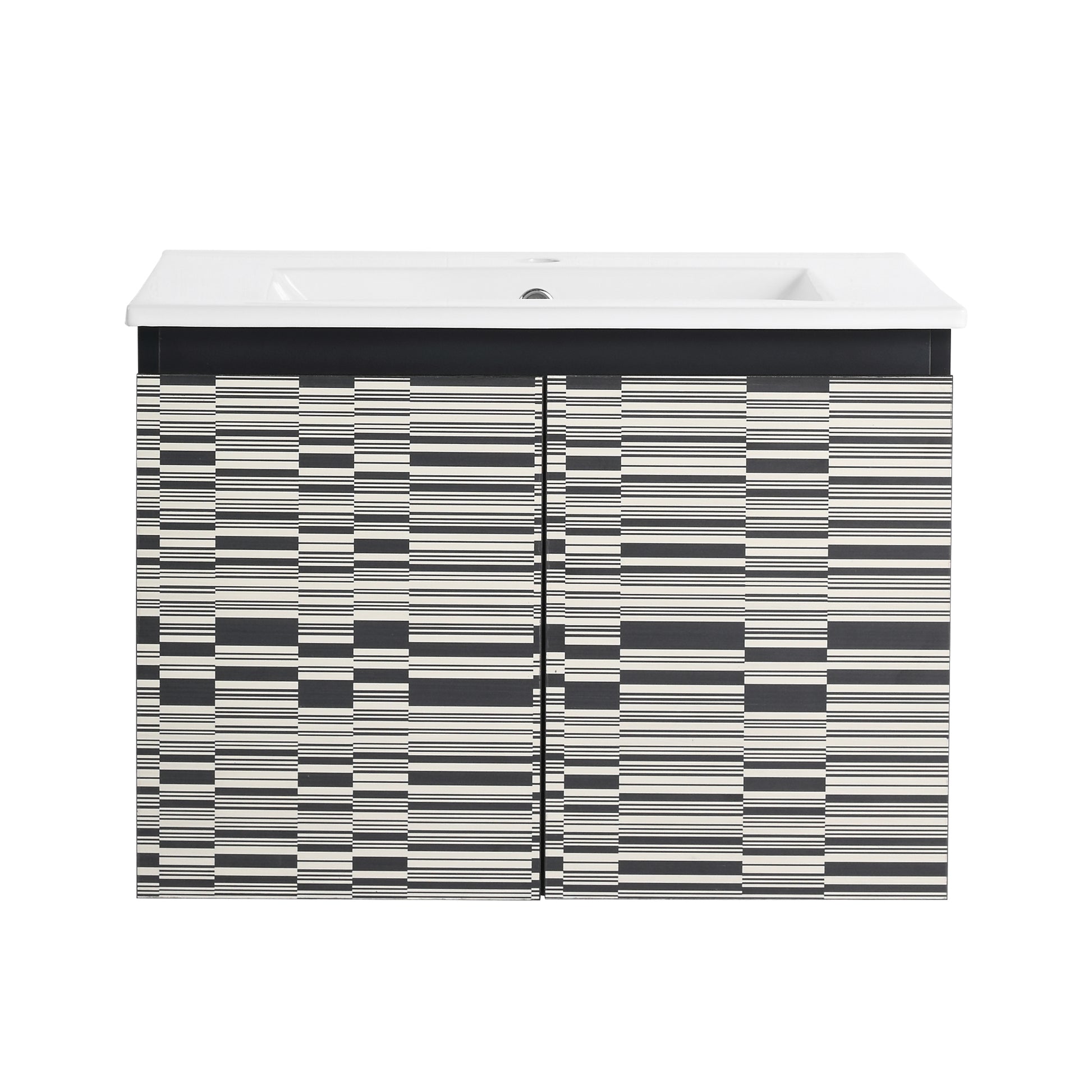 24/48 Inch Stylish Floating Wall-Mounted Bathroom Vanity with Ceramic Sink