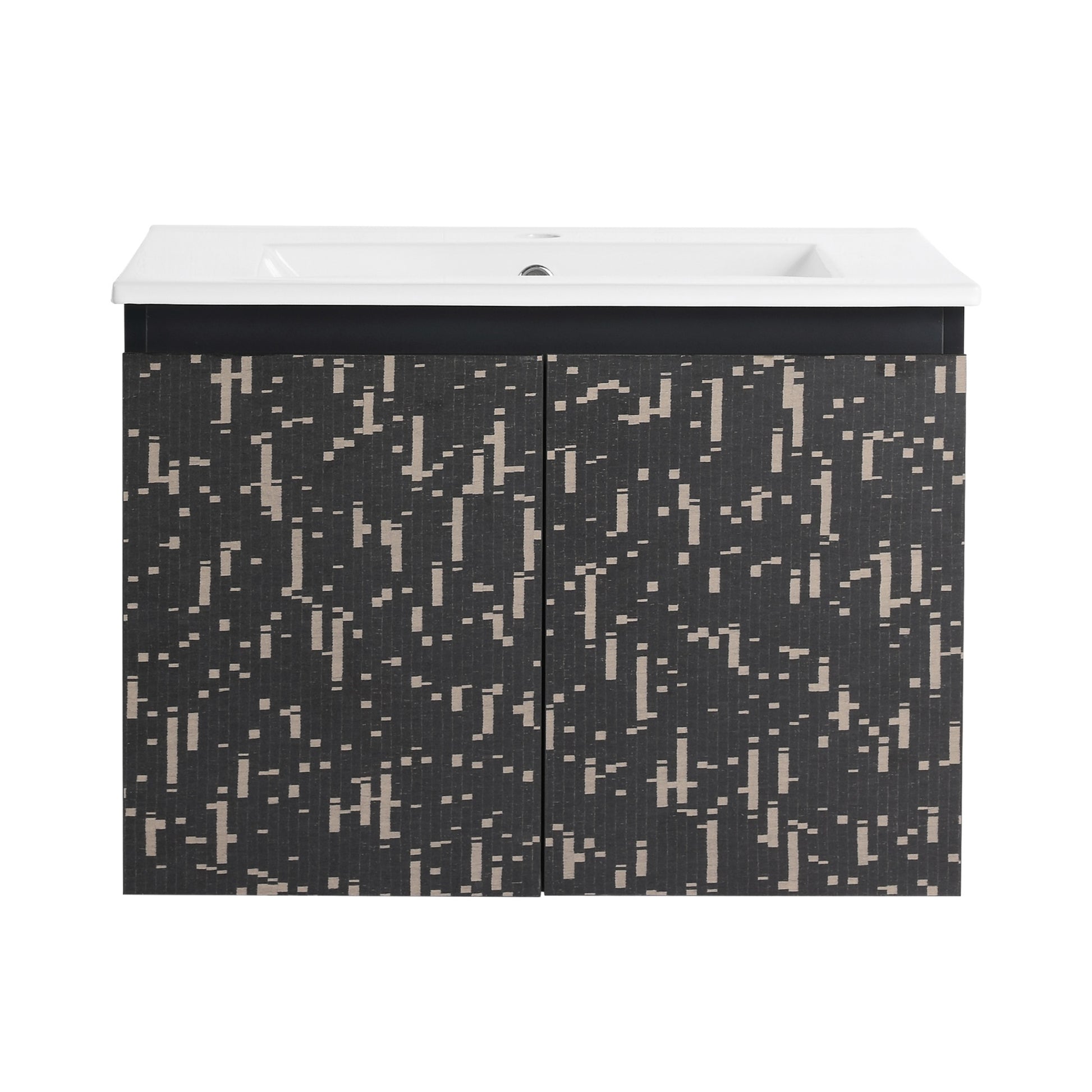 24/48 Inch Stylish Floating Wall-Mounted Bathroom Vanity with Ceramic Sink