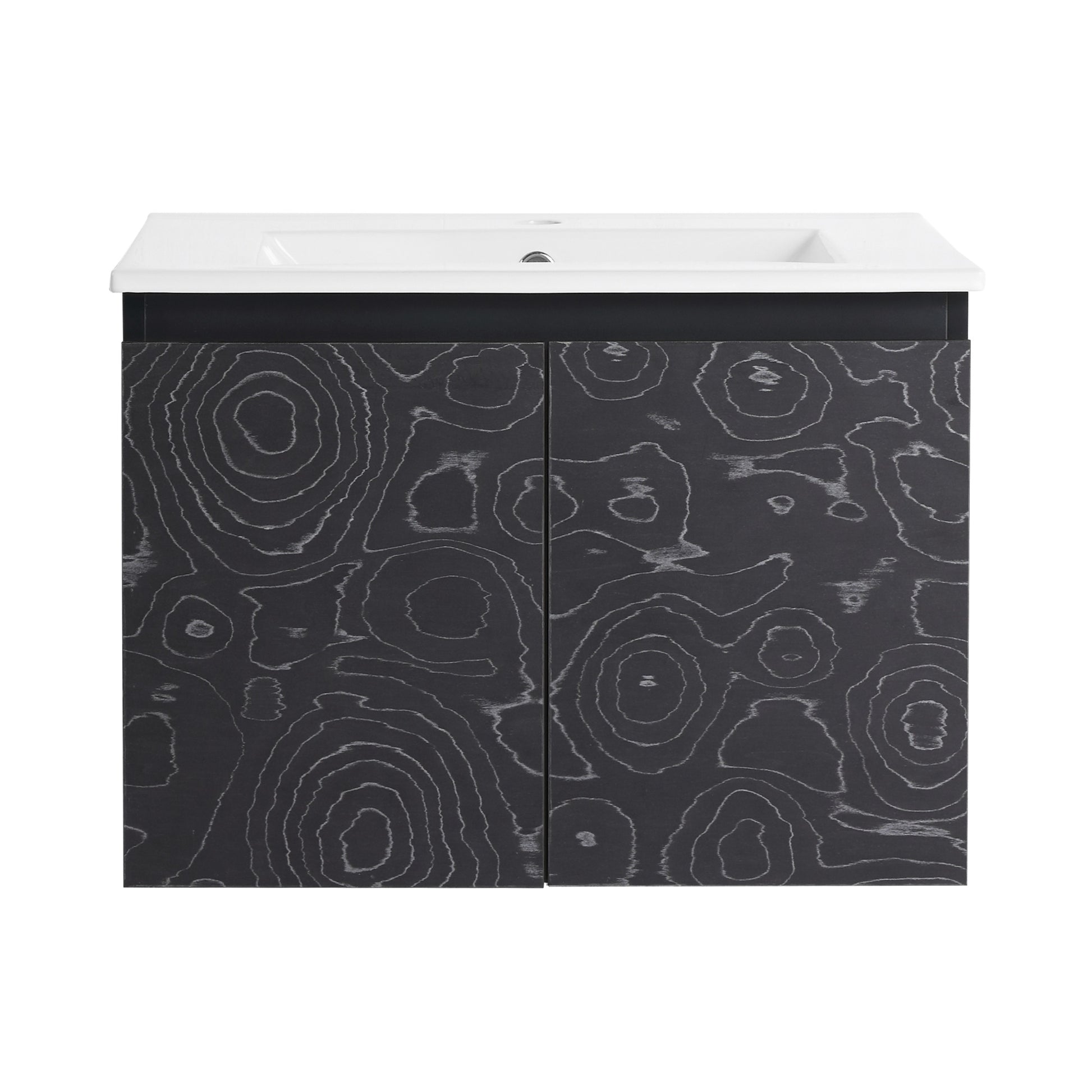 24/48 Inch Stylish Floating Wall-Mounted Bathroom Vanity with Ceramic Sink