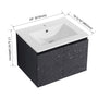 24/48 Inch Stylish Floating Wall-Mounted Bathroom Vanity with Ceramic Sink