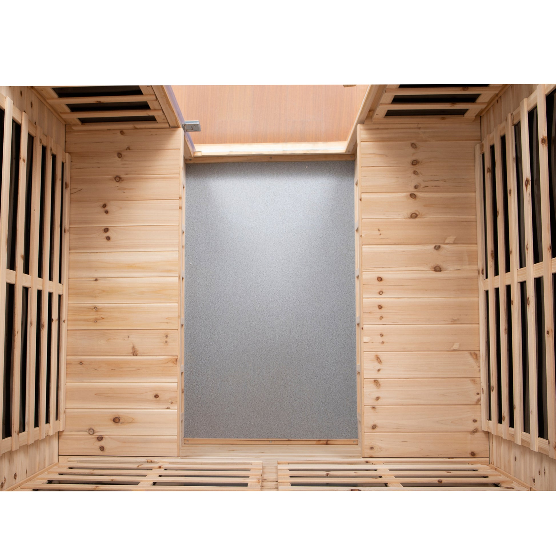 4-Person Outdoor Far Infrared Sauna with Bluetooth & LED Lighting