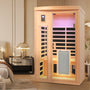 2-Person Hemlock Low EMF Infrared Sauna with Bluetooth and LED Lights