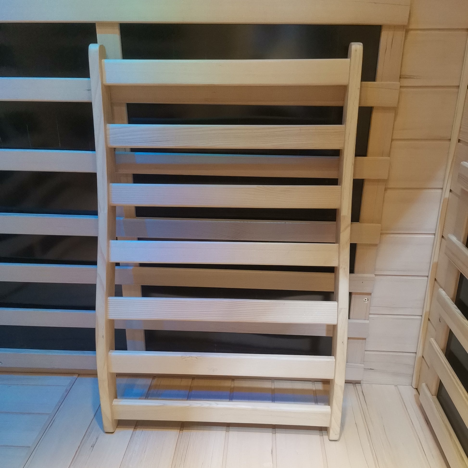 Hemlock Wood Sauna Backrest with Ergonomic Curved Design