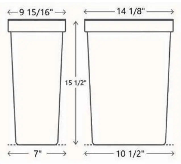 14.1"W × 10"D × 15.5"H Trash Can for Waste Basket Base Cabinet Only