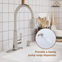 CASAINC 1.8gpm Infrared Induction Touchless Pull Down Single Handle Kitchen Faucet With LED Function, Soap Dispenser Included