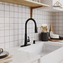 CASAINC 1.8gpm Infrared Induction Touchless Pull Down Single Handle Kitchen Faucet With LED Function, Soap Dispenser Included